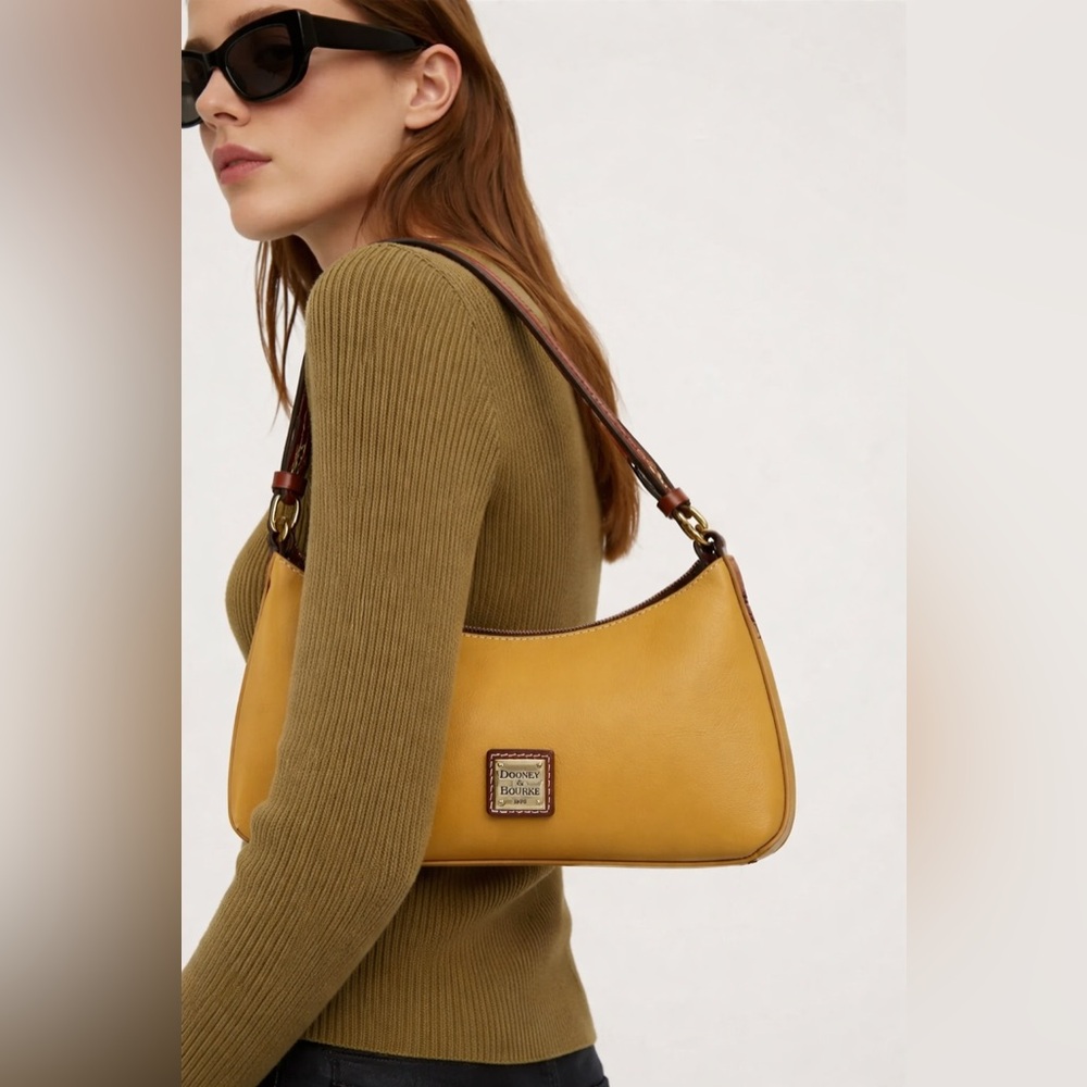 Dooney & Bourke‎ Yellow Leather Handbag Satchel Top Handle Bag Purse